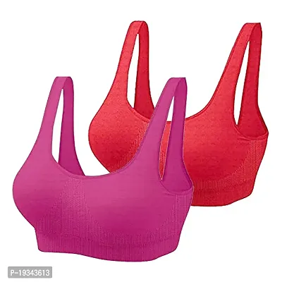 Woman Air Cotton Non Padded Wire free Sports Bra (Pack Of 2)