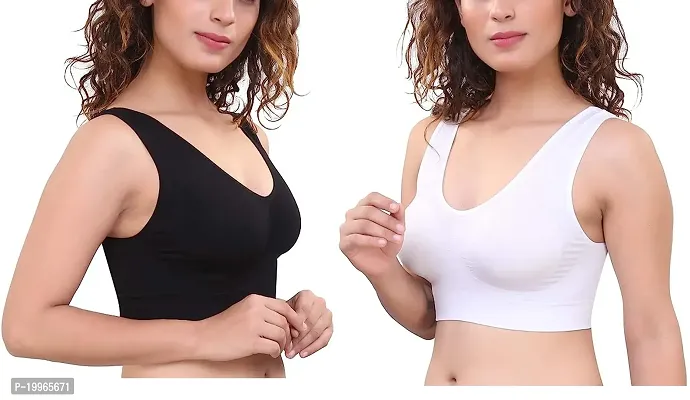 Aditii Woman Sports Air Cotton Non Padded Non-Wired Bra (Pack Of 2)