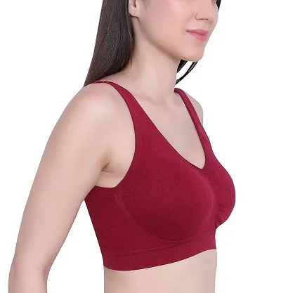 Buy Vanila B Cup Sports Bra for Women Girls-Seamless Comfortable Cotton Bra  Set- Perfect for Daily Workout Active Lifestyle-Polycotton Hosiery Fabric  Casual Sports Bra(Maroon, Size 32- Pack of 1) Online In India