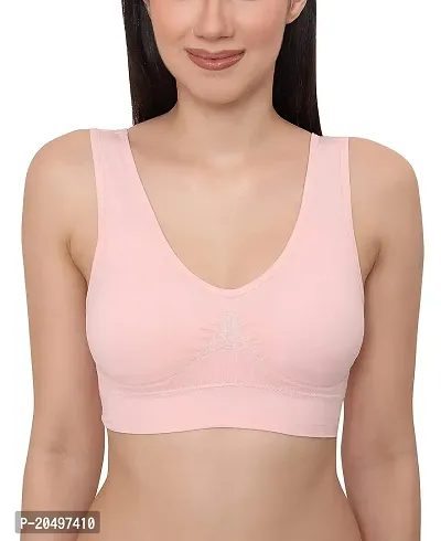 Women  Girls Bra, Cotton Non Padded Full Coverage Beginners Non - Wired Stretchable Bra (Pack of 1)-thumb0