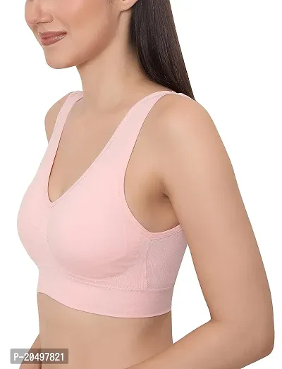 Aditii Woman's Air Cotton Elastane Lightly Padded Non Wired Seamless Stretchable Bra (Pack of 1)