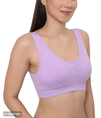 Sports Bra for Women  Girls, Cotton Non Padded Full Coverage Beginners Non - Wired T - Shirt Gym Workout Bra With Regular Broad Strap, Training Bra For Teenager Kids (Pack Of 1)