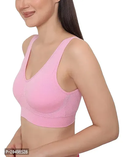 Buy Sports Bra for Women Girls, Cotton Non Padded Full Coverage Beginners  Non - Wired T - Shirt Gym Workout Bra With Regular Broad Strap, Training Bra  For Teenager Kids (Pack Of