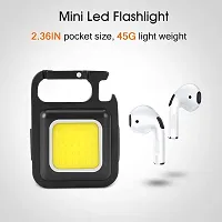 FAERY Small LED Flashlight 800 Lumens COB Rechargeable Keychain Mini Flashlight 4 Light Modes Portable Pocket Light with Folding Bracket Bottle Opener and Magnet Base for Fishing Walking Camping-thumb4