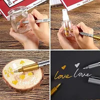 53 Arts Bold Metallic Craftwork Pens Waterproof Permanent Art Painting Darwing Marker Pen, for Card Making/DIY Photo/hand-painted/Album Scrapbooking/Stone Glass 1gold-1silver pen-thumb2