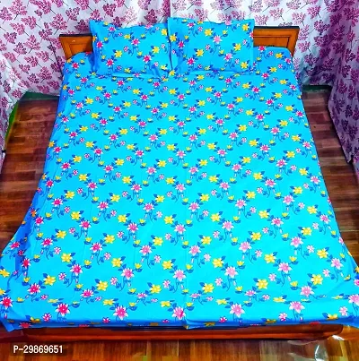 Trendy Cotton  Printed Double Bedsheet With Pillow Cover