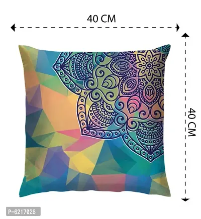 Satin Digital Printed Sofa Cushion Cover/Throw Pillow for Bed Room/Living Room with Zipper Closure(40*40 cm , Multi-Color)_Pack Of 1-thumb2