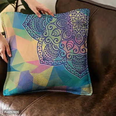 Satin Digital Printed Sofa Cushion Cover/Throw Pillow for Bed Room/Living Room with Zipper Closure(40*40 cm , Multi-Color)_Pack Of 1-thumb3