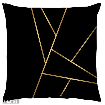 Satin Digital Printed Sofa Cushion Cover/Throw Pillow for Bed Room/Living Room with Zipper Closure(40*40 cm ,Black) _Pack Of 1-thumb0