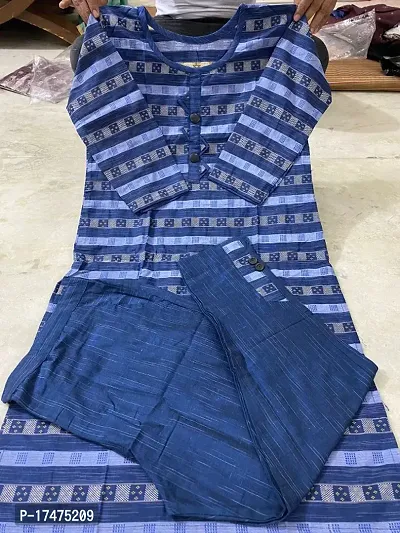 Beautiful Khadi Cotton Stitched Kurta Bottom Set