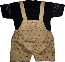 K BABU Unisex Baby Boy's  Baby Girl's Teddy Dungaree Set with T-Shirt for 0-6  6-12 Months Baby || Baby Boy Dresses || Clothes for New Born Baby (3 Months-6 Months, Mutard)-thumb1