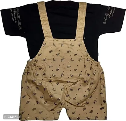 K BABU Unisex Baby Boy's  Baby Girl's Teddy Dungaree Set with T-Shirt for 0-6  6-12 Months Baby || Baby Boy Dresses || Clothes for New Born Baby (3 Months-6 Months, Mutard)-thumb2