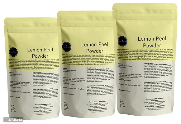 Natural Skin Care Lemon Peel Powder For Face Pack Of 3 -100g Each-thumb3