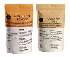 Natural Skin Care Orange Peel  Masoor Powder For Face Pack of 2-100g Each-thumb1