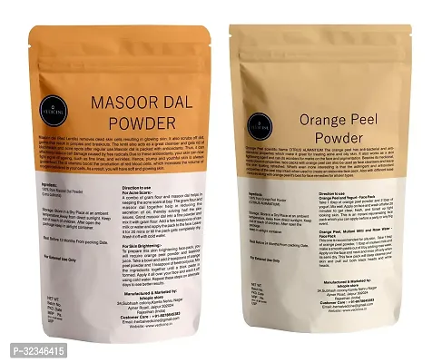 Natural Skin Care Orange Peel  Masoor Powder For Face Pack of 2-100g Each-thumb2