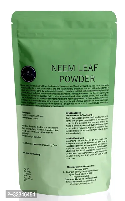 VEDICINE Pure and Natural  Neem Leaf Powder For Face Pack - 100g-thumb2