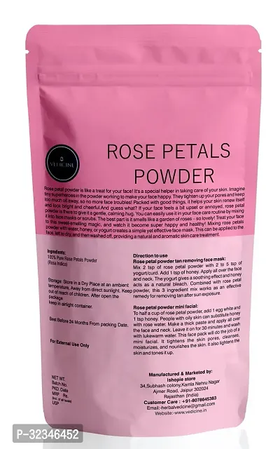 Pure and Natural  Rose Petals Powder For Face Pack - 100g-thumb2