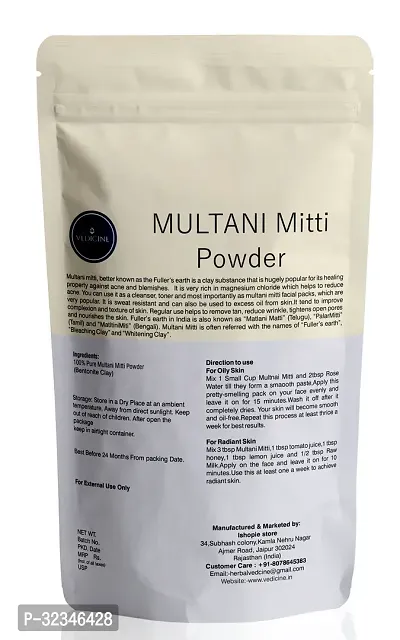 Pure and Natural Multani Mitti Powder For Face Pack - 100g-thumb2