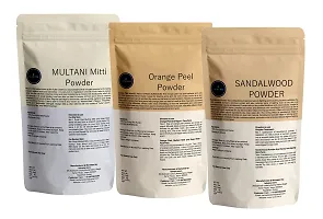 Natural Skin Care Multani Mitti , Orange Peel , Sandalwood Powder For Face Pack of 3-250g Each-thumb1