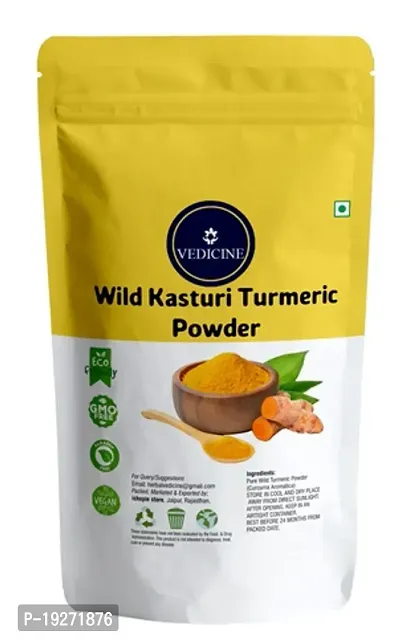 VEDICINE Pure And Natural Wild Kasturi Turmeric Powder for Face And Skin Care 100gm-thumb0