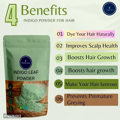 VEDICINE Indigo Powder Indigofera Tinctoria For Hair Color  Hair Care (100gm)-thumb5