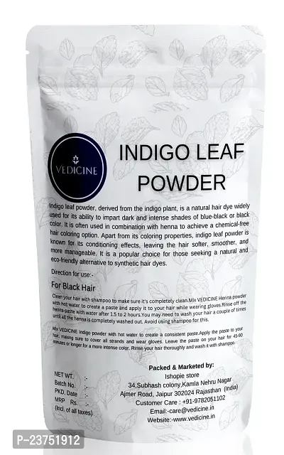 VEDICINE Indigo Powder Indigofera Tinctoria For Hair Color  Hair Care (100gm)-thumb3