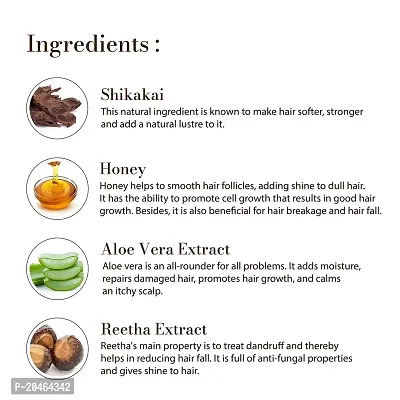 Vagad's Khadi Shikakai and Honey Pure Natural Shampoo| Removes Dirt  Maintain moisture|Prevents Dandruff |Chemical Free|(Pack of 2x210 ML Each)-thumb3