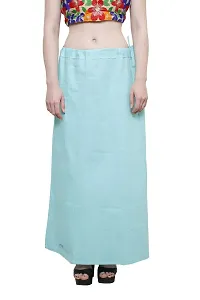 Pistaa Women's Cotton Sky Blue Colour Best Ethinic Solid Inskirt Saree petticoats-thumb1