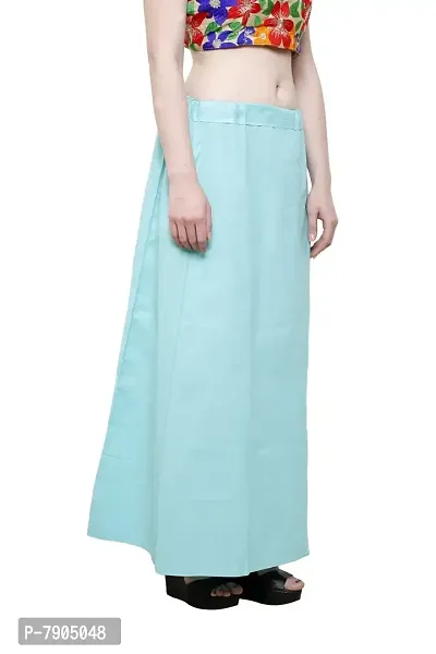 Pistaa Women's Cotton Sky Blue Colour Best Ethinic Solid Inskirt Saree petticoats-thumb4