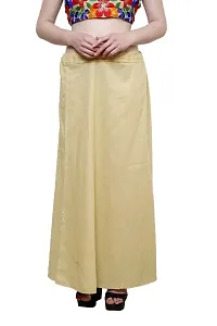 Pistaa combo of Women's Cotton Baige, Navy Blue and Yellow Color Best Indian Readymade Inskirt Saree petticoats-thumb1