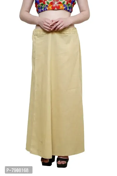 Pistaa combo of Women's Cotton Baige, Navy Blue and Yellow Color Best Indian Readymade Inskirt Saree petticoats-thumb2
