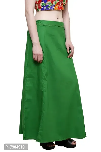 Pistaa Women's Cotton Pak Green Colour Best Inskirt Saree petticoats-thumb3