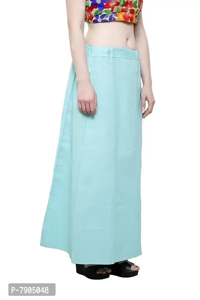 Pistaa Women's Cotton Sky Blue Colour Best Ethinic Solid Inskirt Saree petticoats-thumb3