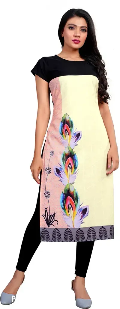 A-Line Multicoloured  Crepe Kurta For Women-thumb0