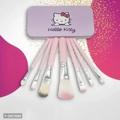 Soft Bristle Makeup Mini Brush Kit- Pink, 7 Pieces-thumb0