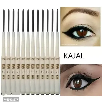 Asd Eye Care Kajal With Sketch Pen Eye Liner,Black, Set Of 12,Matte Finish-thumb0