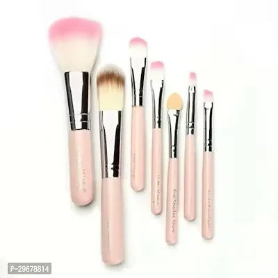 Soft Bristle Makeup Mini Brush Kit- Pink, 7 Pieces-thumb0