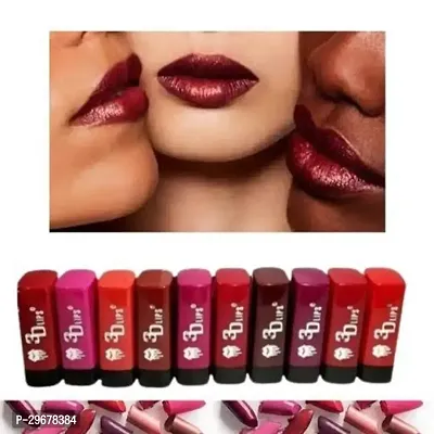 Professional Beauty Color Sensational Pocket Mini Lipsticks Set - 10Pcs Long Lasting, Waterproof Matte Finish Lipstick Combo.-thumb0