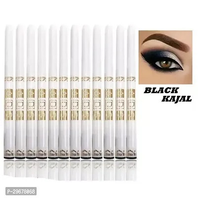 Asd Eye Care Kajal With Sketch Pen Eye Liner,Black, Set Of 12,Matte Finish-thumb0