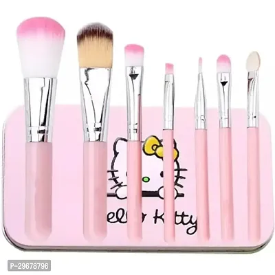 Soft Bristle Makeup Mini Brush Kit- Pink, 7 Pieces-thumb0