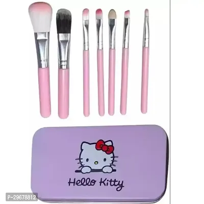 Soft Bristle Makeup Mini Brush Kit- Pink, 7 Pieces-thumb0