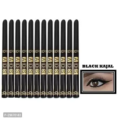 Asd 12Pc-Set Black Kajal Pencil Waterproof Long Lasting For Women And Girls Kajal Liner Combo Waterproof Smudge Proof-thumb0