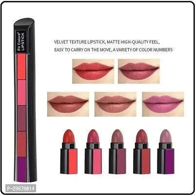 Fab 5 5-In-1 Lipstick 7.5Gm - Five Shades In One - Long Lasting, Matte Finish-thumb0