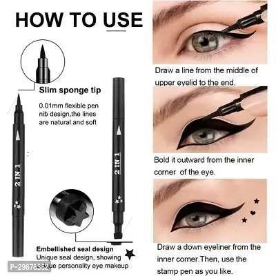 Eyeliner Stamp Wing-Liner, Dual-Ended Eyeliner Stamp, Waterproof Long Lasting (2 In 1 Eye Kit)-thumb0