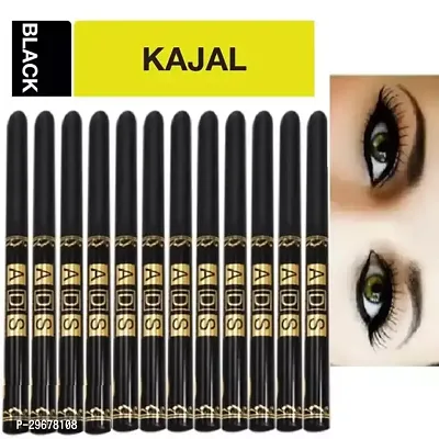 Asd 12Pc-Set Black Kajal Pencil Waterproof Long Lasting For Women And Girls Kajal Liner Combo Waterproof Smudge Proof