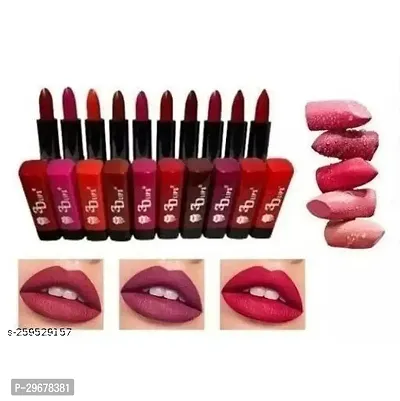 Professional Beauty Color Sensational Pocket Mini Lipsticks Set - 10Pcs Long Lasting, Waterproof Matte Finish Lipstick Combo.-thumb0