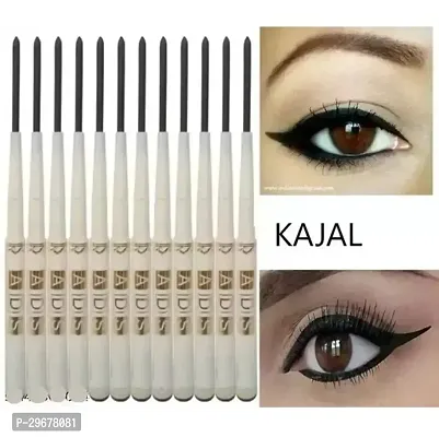 Asd Eye Care Kajal With Sketch Pen Eye Liner,Black, Set Of 12,Matte Finish-thumb0