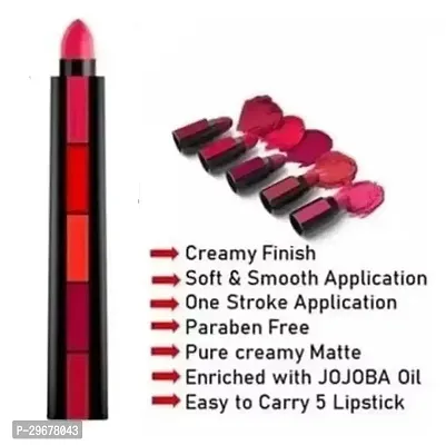 Fab 5 5-In-1 Lipstick 7.5Gm - Five Shades In One - Long Lasting, Matte Finish-thumb0