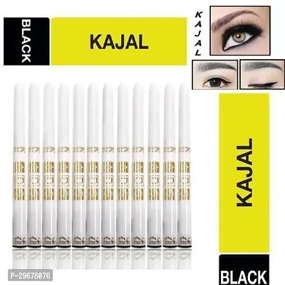 Asd Eye Care Kajal With Sketch Pen Eye Liner,Black, Set Of 12,Matte Finish-thumb0