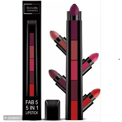 Fab 5 5-in-1 Lipstick 7.5gm| Five Shades In One| Long Lasting, Matte Finish| Non Drying Formula with Intense Color Payoff| Compact  Easy to Use-thumb0